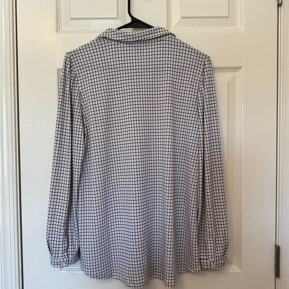 Adrianna Papell Black and White Checkered Button Down Shirt - Picture 7 of 12